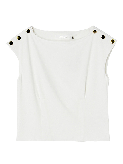 ショルダーボタンタックトップス