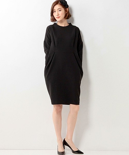 <FLICKA(フリッカ)>ジャージー タック ワンピース