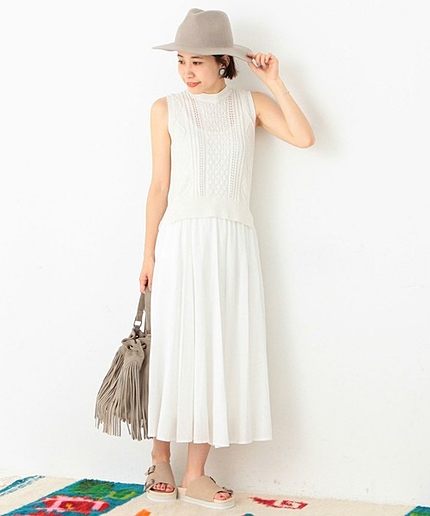 レースアップニット×スカート/ AEFC レースアップニット*SK