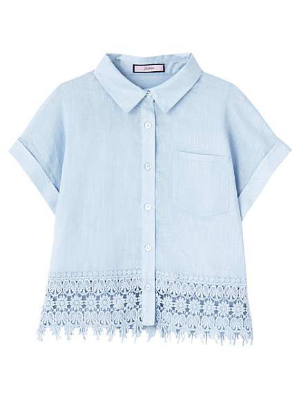 スカラップ半袖ブラウス