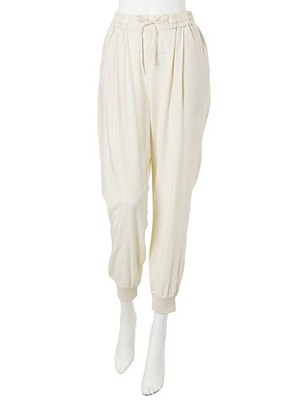 【W】裾リブイージーパンツ