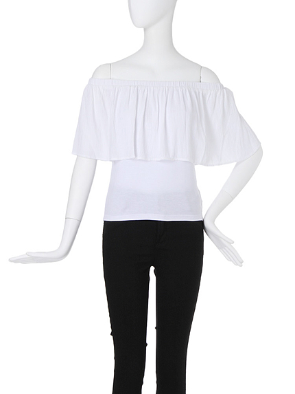 【FEMININE】ワイドカバーオフショルブラウス