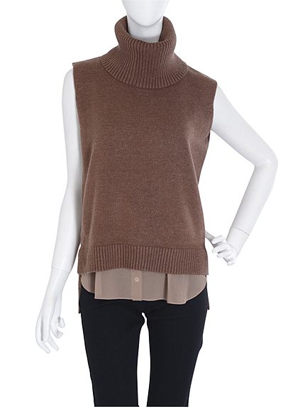 レイヤードラフタートルニット