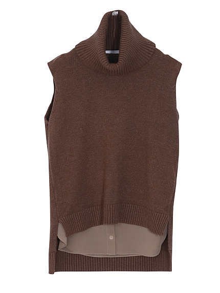 レイヤードラフタートルニット