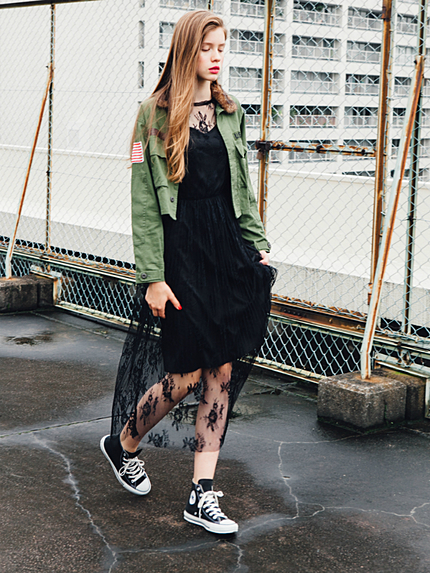 ファー衿ミリタリージャケット