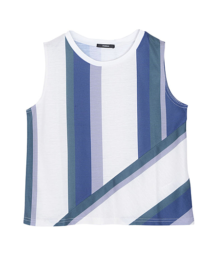 【CASUAL】切替ストライプタンク