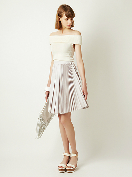 Wideオフショルニットプルオーバー