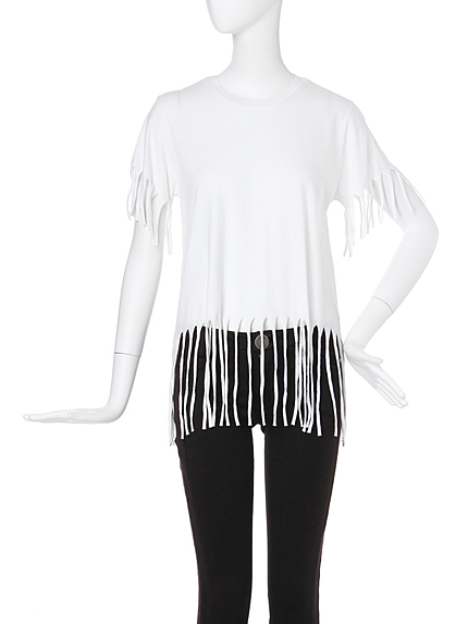 【CASUAL】フリンジディティールTシャツ