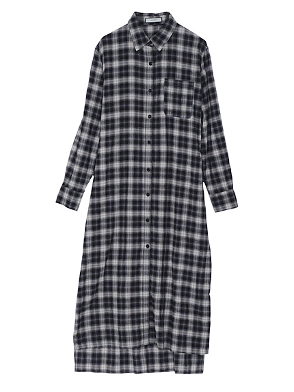 チェックロングシャツ