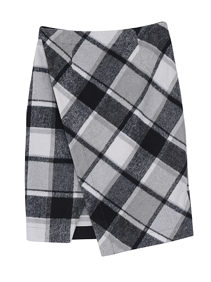 チェックラップスカート