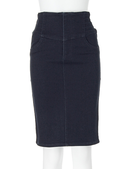 【CASUAL】デザイン切替ミドルタイトスカート