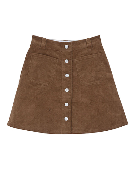 コーデュロイ台形スカート
