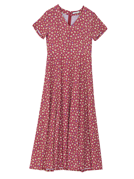 オリジナルレトロフラワー柄マキシワンピース