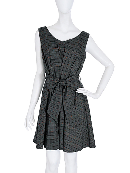 【dazzlin】チェックウエストリボンワンピース