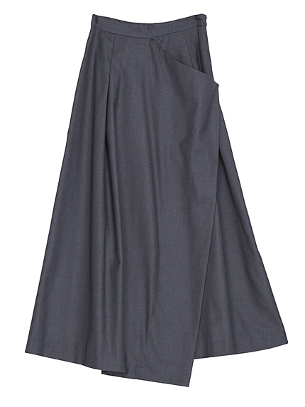 【MODE】ラップデザインフレアロングスカート