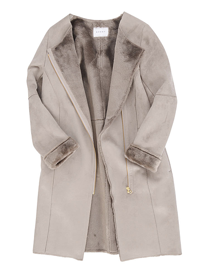 ノーカラームートンコート/2015秋最新作