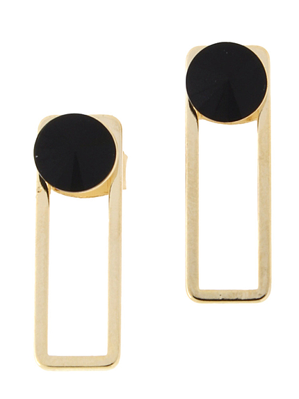 スクエアインストーンピアス