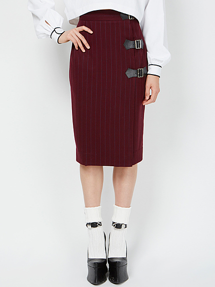 STRIPE WRAP SKIRT
