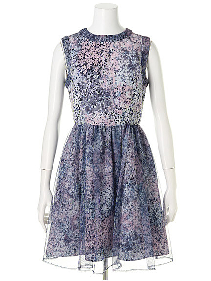 チュール重ねフラワーワンピース