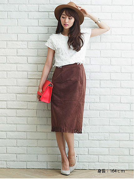 フリンジ半袖ニット