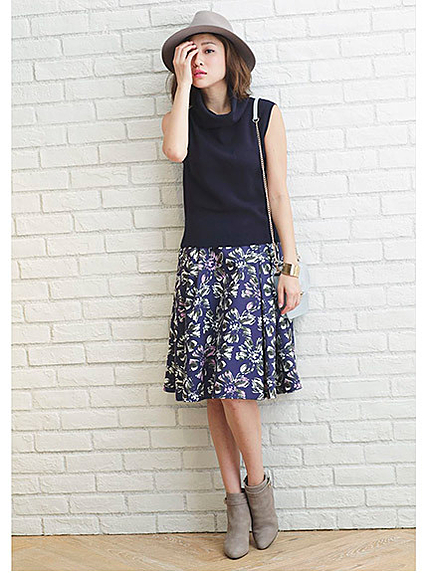 大花ミモレスカート