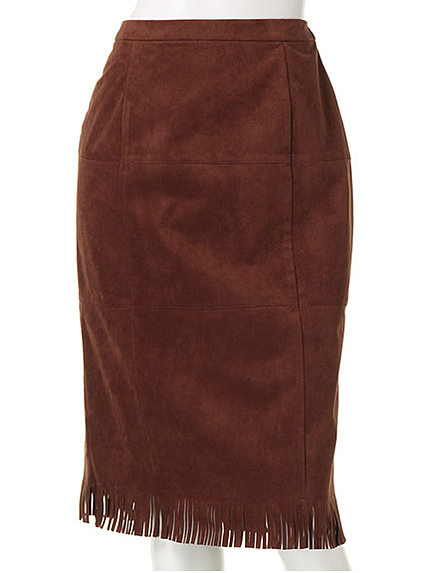 フェイクスエードフリンジスカート