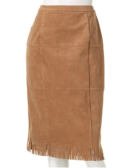 フェイクスエードフリンジスカート