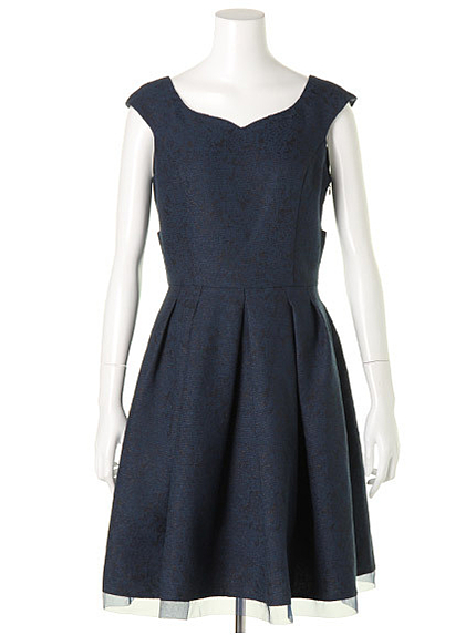 ラメジャガードフレアワンピース