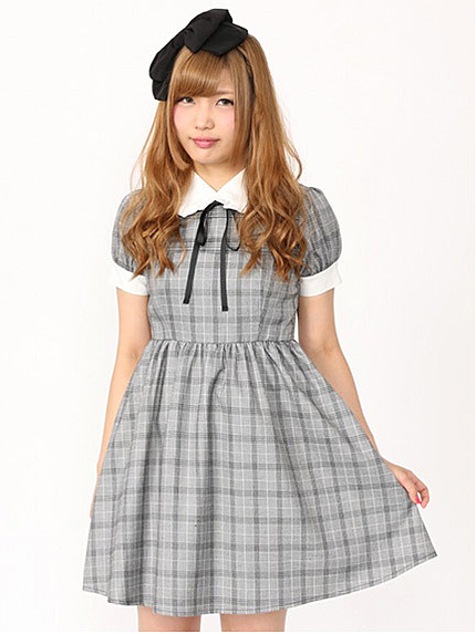 フロントタックグレンチェックOP