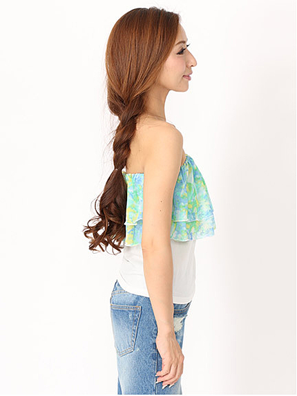 ぼかし柄シフォンティアードショートベア