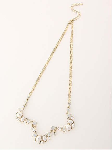 変形ラインビジューネックレス