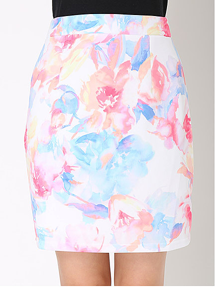 ぼかしBIGフラワータイトスカート