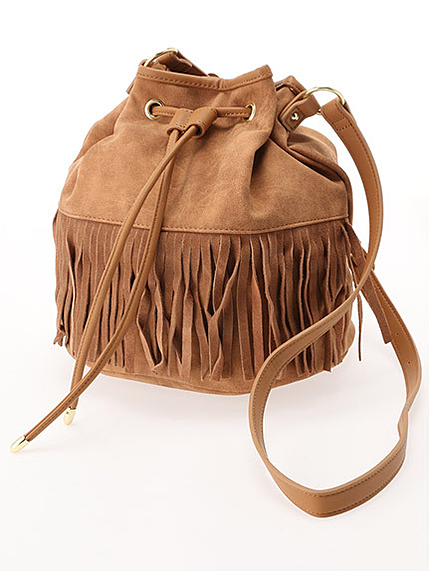 フリンジ巾着ショルダーBAG