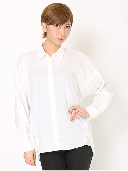 ドロップスリーブコットンシャツ