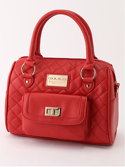 フロントポケット付きキルティングバック