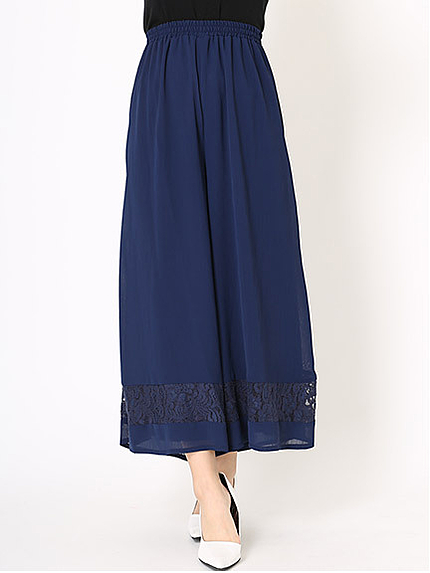 裾レースシフォンガウチョ