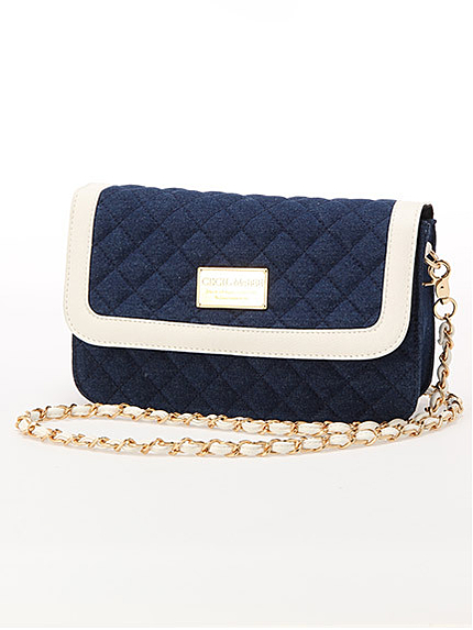 配色コンビチェーンショルダーバッグ