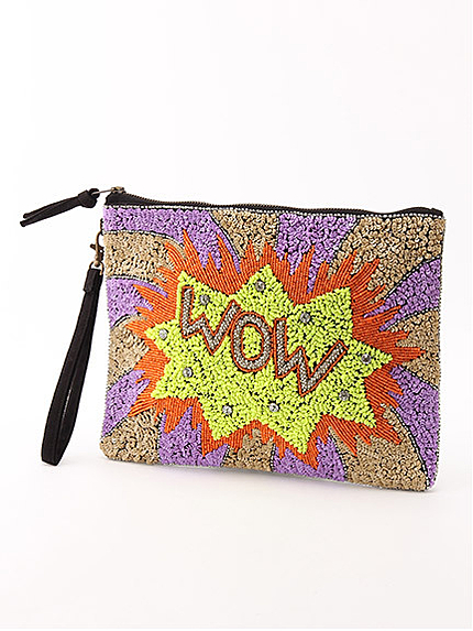 スパンコール幾何学フラットクラッチ