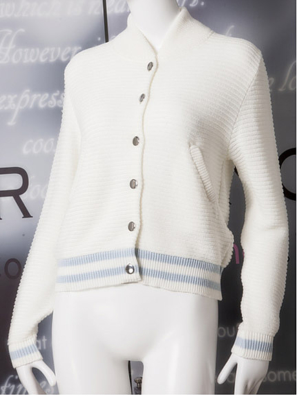 ライン入りニットブルゾン