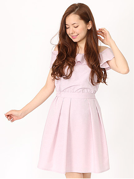 フリルオフショルワンピース