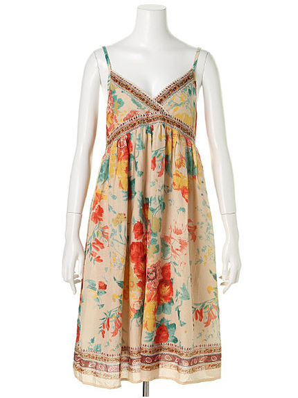 オリエンタルフラワーキャミワンピース