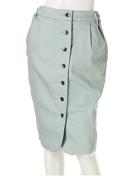 前ボタンペンシルスカート