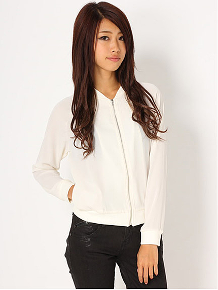 バックモチーフシフォンブルゾン