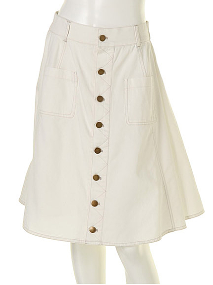 フロントボタンデニムスカート