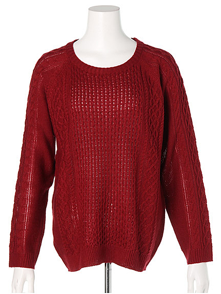 オータムカラーケーブルニット