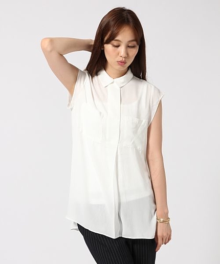 エアリーシフォンブラウスノースリーブ