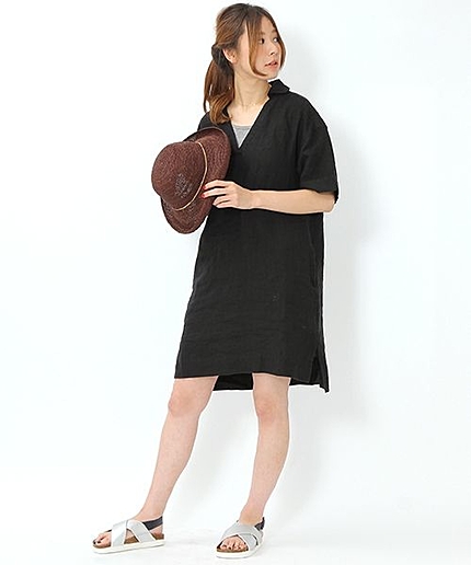 【WEB STORE限定】リネン100％スキッパーワンピース