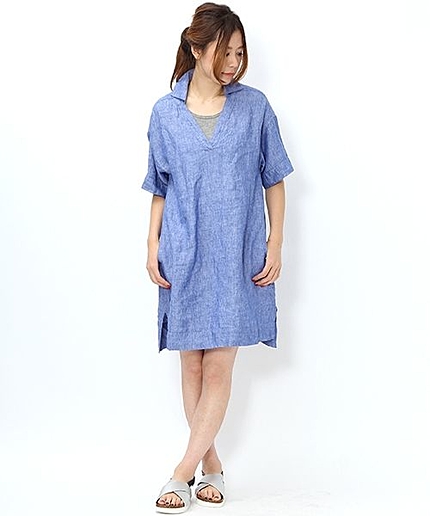【WEB STORE限定】リネン100%スキッパーワンピース