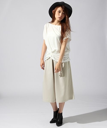 TRタックフレアガウチョパンツ