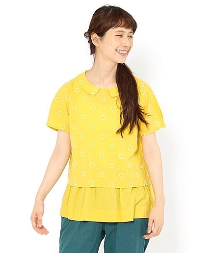 60ローンサークル刺繍ブラウス